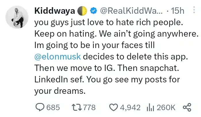 "I'm going to be in your faces" – Kiddwaya explains why being a billionaire son isn’t easy