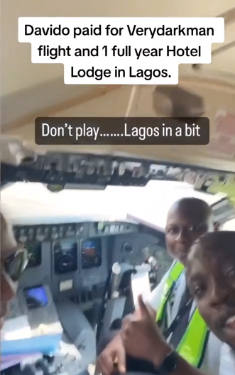 VeryDarkMan flies in Davido's private jet,