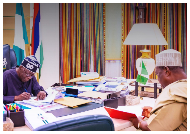 Presidency Shares Photos of Tinubu Receiving Briefing from SGF Akume After Claims Of ‘Disappearing’ From Public Space