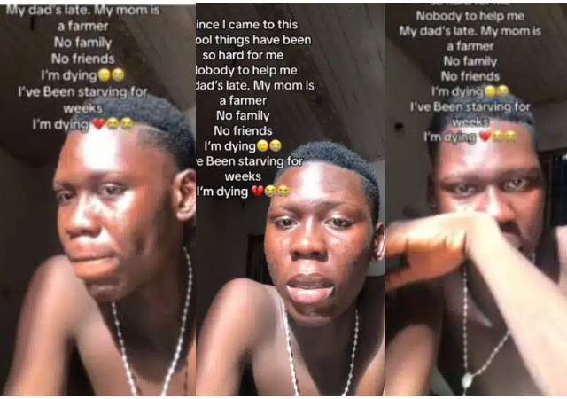 “I’m dying” – Nigerian student starving in school cries out from his room