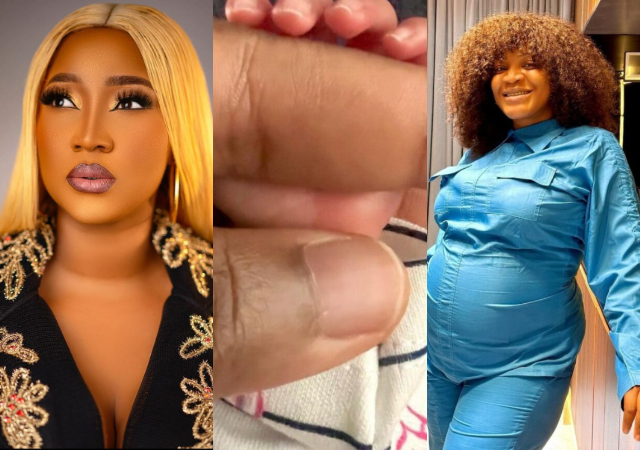 “God do answer prayers”- Judy Austin stirs reactions as she expresses joy for Uche Ogbodo following the birth of her son