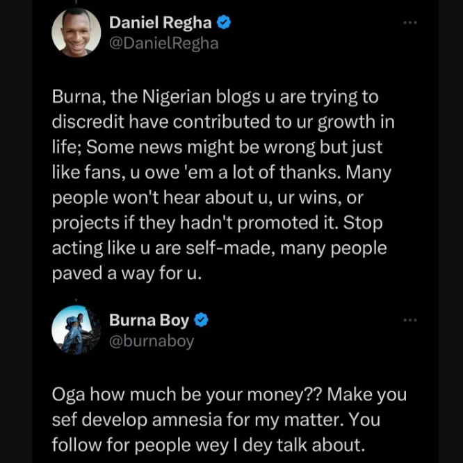 “How much can I pay you to get amnesia for my matter?” – Burna Boy begs Daniel Regha