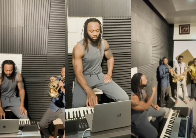 “Music Maker” – Reactions As Flavour’s Shares Video Of How He Came Up With Beat Of His New Song