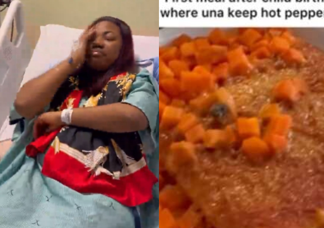 "Abeg where pepper soup?" -Mercy Chinwo Queries As She Is Served Pizza & Carrots After Childbirth