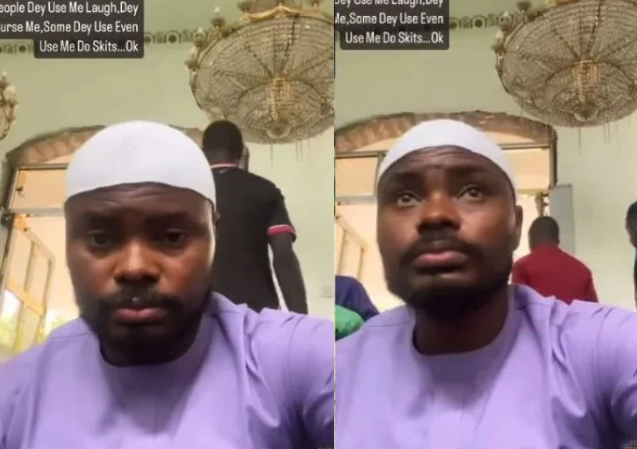 “I done report una to Allah” –Oladips spotted at mosque performing Jumat, hands Nigerians over to God