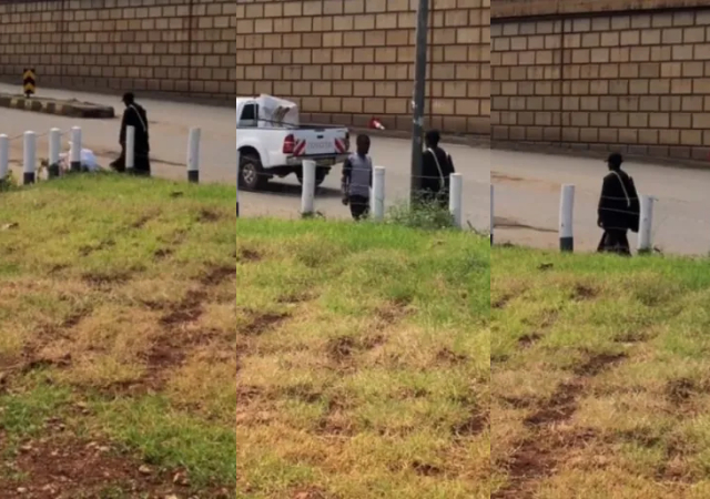 “Is he an orphan?” – Viral video of a young man walking alone in his graduation gown after finishing school stirs reactions