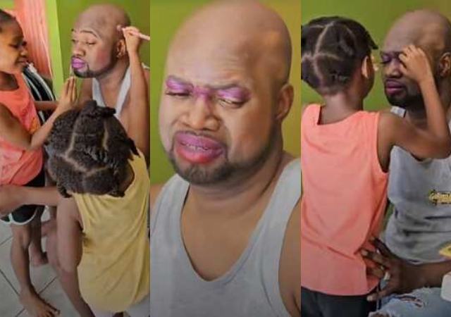 "There's nothing you can do"- Dad sits quietly as daughters transform his face