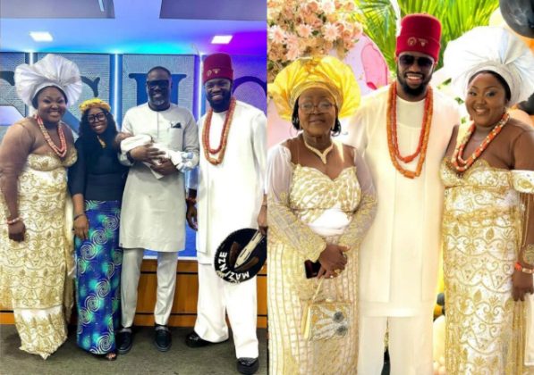 Stan Nze and wife, Blessing Obasi take their newborn son, Jayden to ...