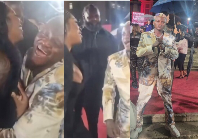 Moment Tiwa Savage, Portable bumped into each other, shared warm hug at British Fashion Awards