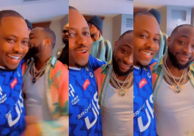 “David is here” – Actor Lege Miami star-struck as he meets singer Davido for the first time, video goes viral