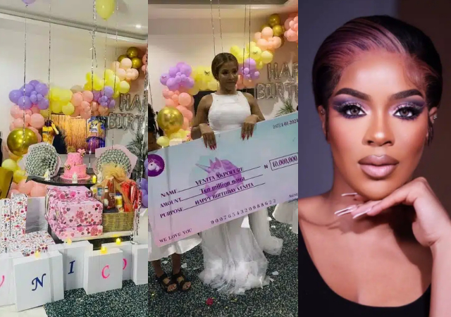 Fans gifts Venita ₦10 million cheque, expensive gifts on her 37th birthday with