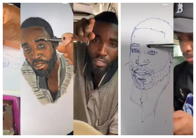 “See how the guy kept looking at it" - Moment talented artist's sparks reactions as he draws a bus conductor in a moving bus