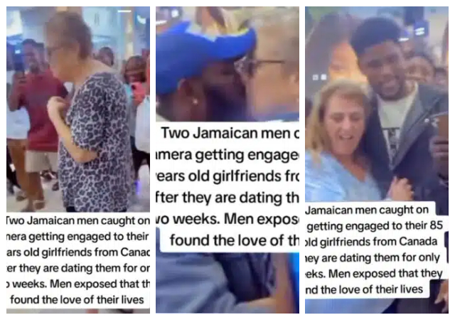 “It seems like everybody is getting what they want" - Reactions as Jamaican men proposes to 85-year Canadian lovers, after dating for 2 weeks