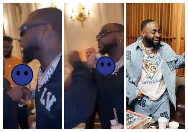 “Na children dey join cult" - Davido causes a stir online after exchanging unusual handshake with man on black