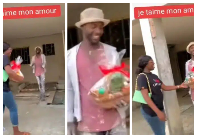 "So we still have good women alive on this earth" - Reactions as a Congolese lady surprises her painter boyfriend on valentines day