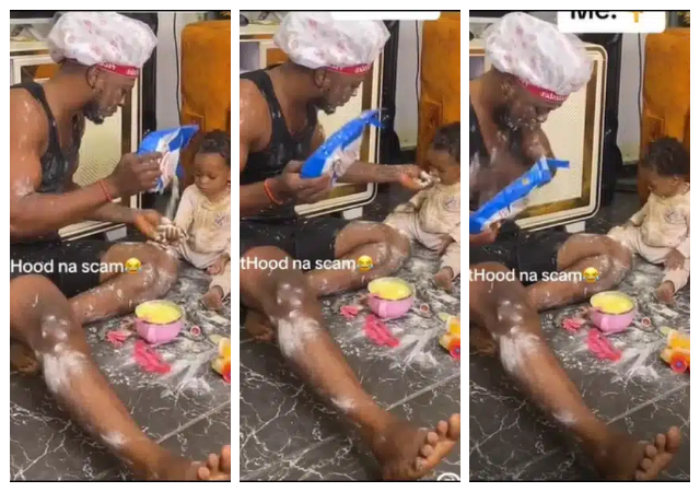“Adulthood na scam” - Man and his baby messes the house up while playing, rubs each other milk