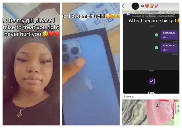 Lady causes online buzz as she receives iPhone 13 Pro Max, ₦300k, paid trips after accepting to date a Nigerian man