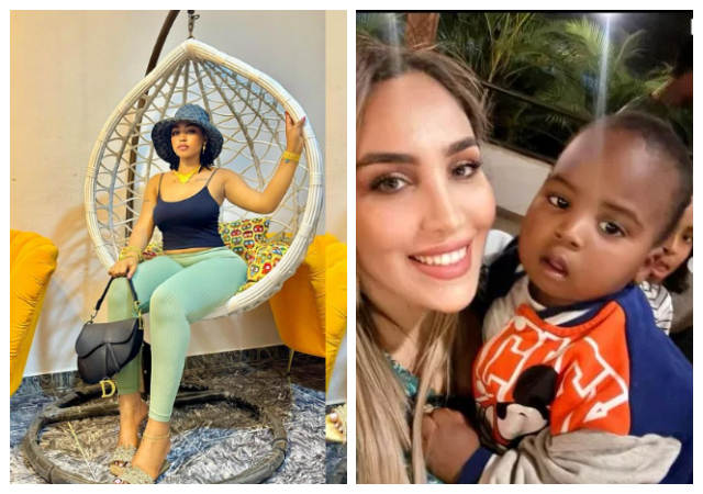 "Awwww beautiful mama n son " - Actress Regina Daniels reacts to Laila Charani's selfie with her second son Khalifa 