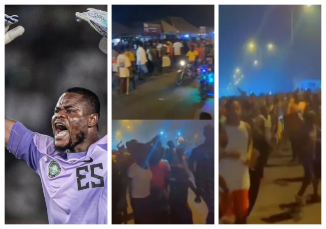 "Imagine if Nigeria get good government" - Reactions as Nigerians stormed Stanley Nwabali's father's house in Rivers state after victory against South Africa
