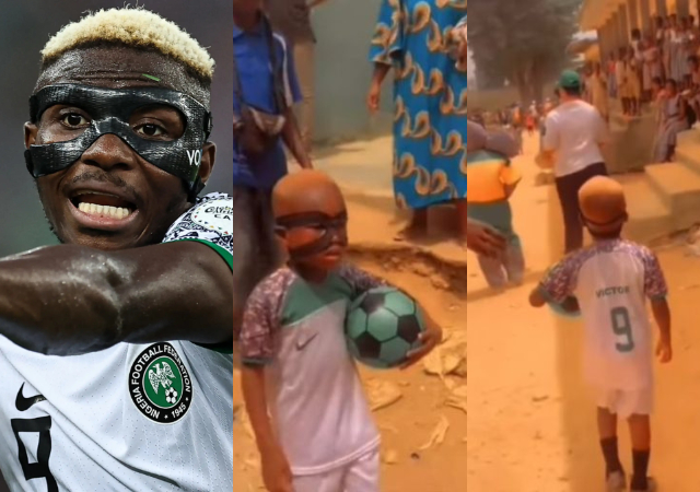 “I go like reach out to the boy” – Victor Osimhen reacts to video of a boy who wore a mask just like him