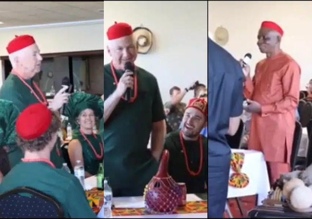 “Igbo women to fine" - White man visits his in-laws to wed Igbo lady in US