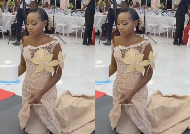 Bride trends after a video of her crawling to present cake to her in-laws goes viral