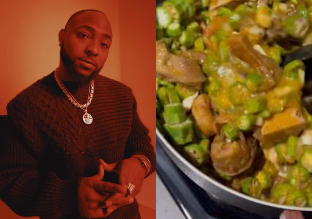 “Concoction"- Reactions as Davido Postpones Going to Gym As He Cooks Seafood Okra, Video Sparks Reactions