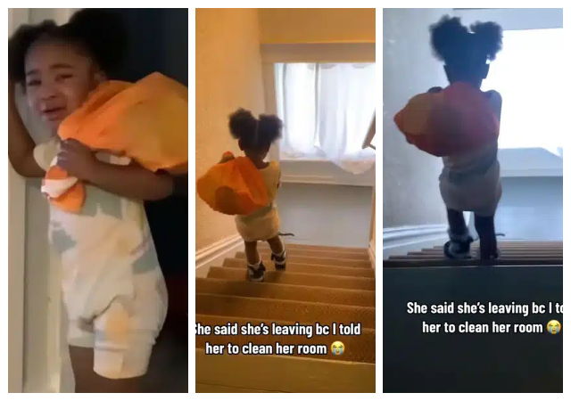 “She’s gonna start a new life” - Reactions as a little girl packs out of her parents house after being told to clean her room