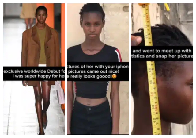 "From grass to grace" - Reactions as lady who was picked from the street becomes an international model