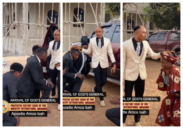 “I’m not kne£ling for a man with such hairlin£” - Reactions as church members generously welcome their pastor