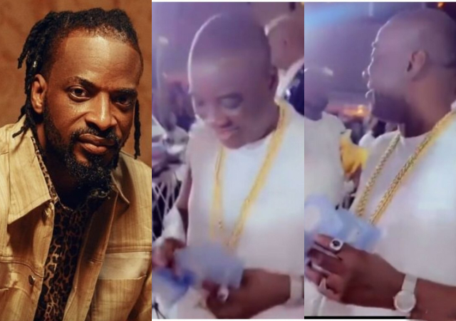 That's a pure Ijebu man – K1 De Ultimate sparks reactions for counting the cash he sprayed on 9ice at an event
