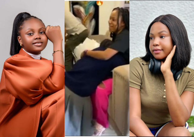 Ada Kirikiri sparks reactions for kneeling to greet fellow 14-year-old colleague, Mercy Kenneth (Video)