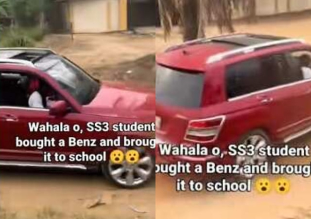 “Na in front of principal office I go park am" - SS3 student sparks debates as they drives Benz to school
