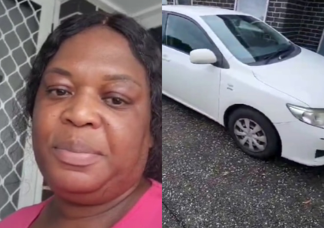 “No one wants it” – Nigerian woman who resides in Australia  scraps her old car after purchasing another one 