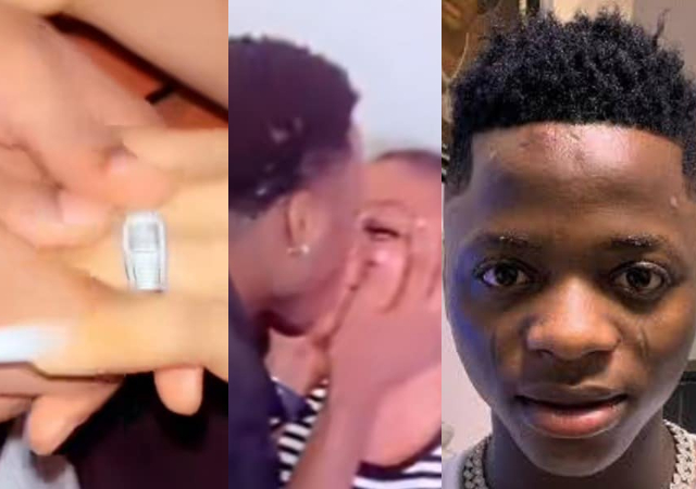 20-year-old Destiny Boy pops the question to girlfriend with a diamond ring