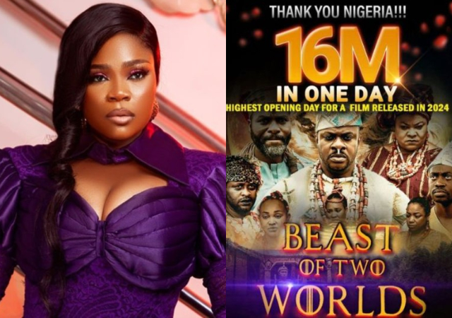 Actress Eniola Ajao overjoyed as her first movie Ajakaju “Beast of Two Worlds” hits 16M in cinemas on first day