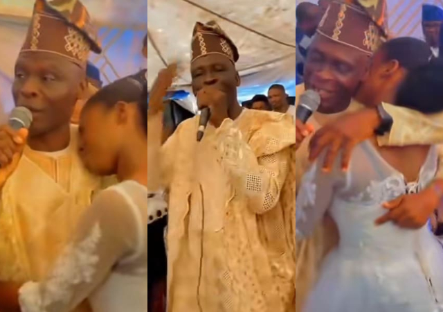 “This is so emotional” – Reactions as father composes special song for his daughter on her wedding day 