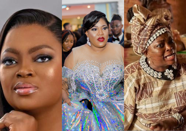 "E go loud ooo " - Funke Akindele and Toyin Abraham sparks reactions as they star in epic movie ‘House of Ga’a’