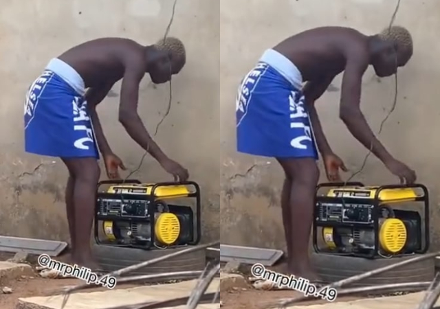“Very unsafe" – Nigerian man shocks many as he shows off his unique way of economizing fuel in this economy
