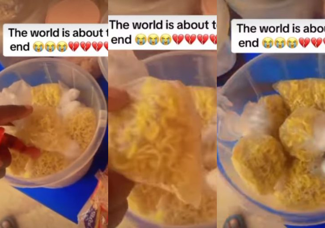 "Naija done finally enter one chance" - Reactions as food retailer sells indomie inside nylon as noodles price increases