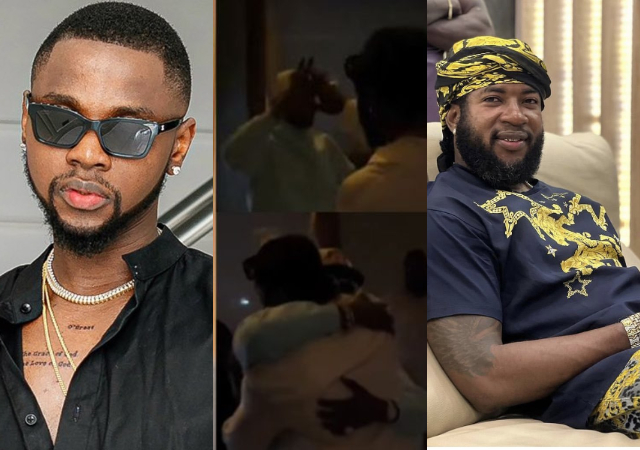 Kizz Daniel sparks reactions as he greets socialite Abu Abel in a humble way as they link up