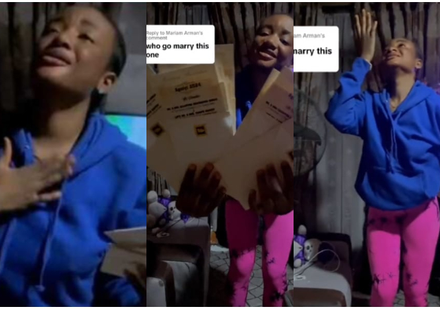 “They said nobody would ever marry me” – Lady overjoyed  as she shows off her wedding invitation cards 