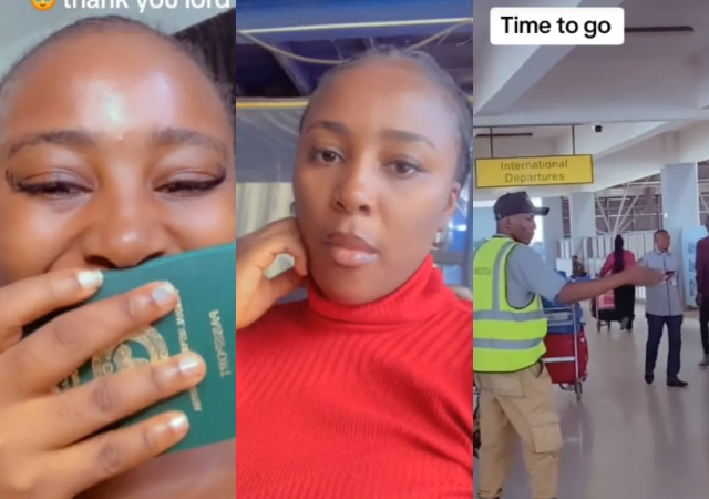 "It's time to go" - Nigerian Lady shares a video of her relocating to the UK