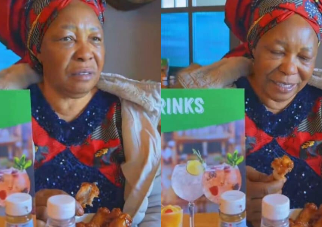Moment mother-in-law reacts as son's wife buys her N16K chicken at a UK restaurant 