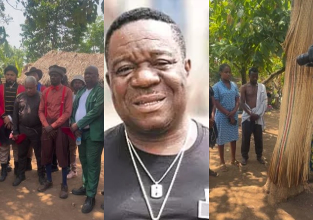 Nollywood actors Victor Osuagwu, Ramsey Noah, Charles Awurum, others paid respect to late Mr Ibu on movie set in Ghana