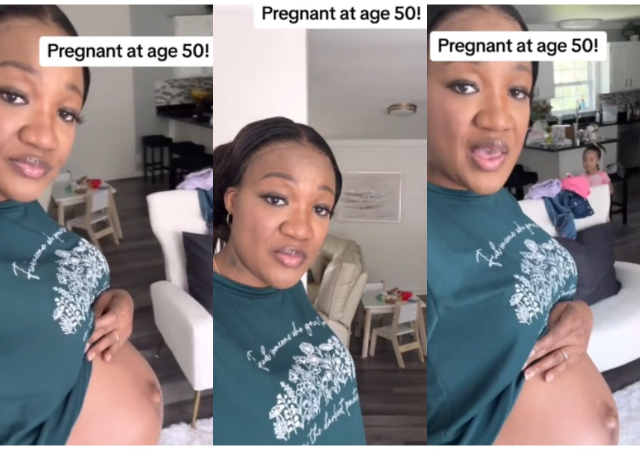 “Pregnant at 50” – Mother of four girls excited over her unexpected pregnancy, expects baby boy