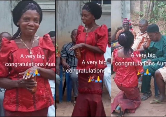 Woman super excited as she finally gets married to the love of her life