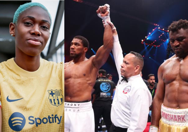 "Our wives"- Asisat Oshoala subtly mocks Cameroon following Anthony Joshua's win against Ngannou