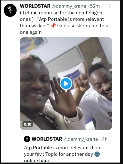 “Portable currently is more relevant than Wizkid” – Dammy Krane