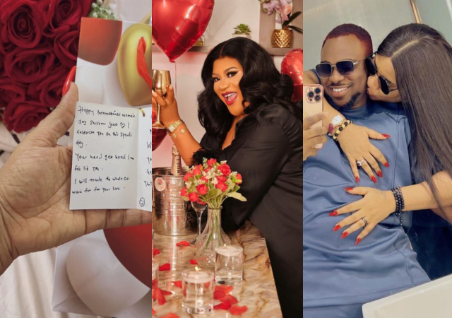 I love you beyond words – Nkechi Blessing excited as lover surprises her with flowers, sweet note and more